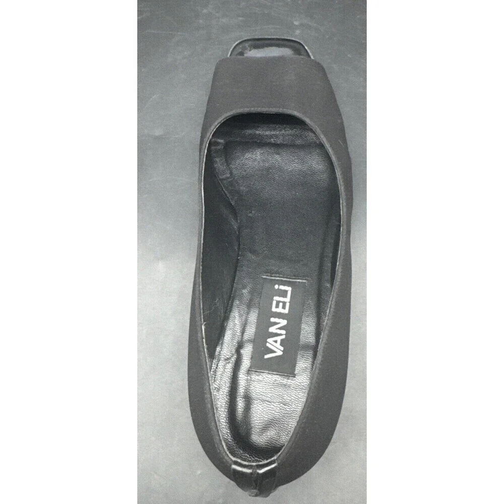 Van Eli Women’s BLACK  Slip On Pumps ‎ Open Toe Casual Heeled Comfort Sz 8.5